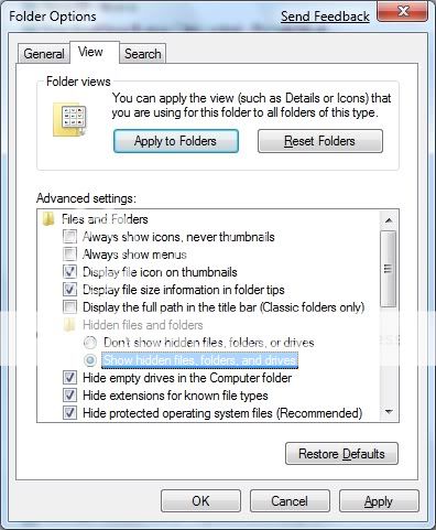 folder option
