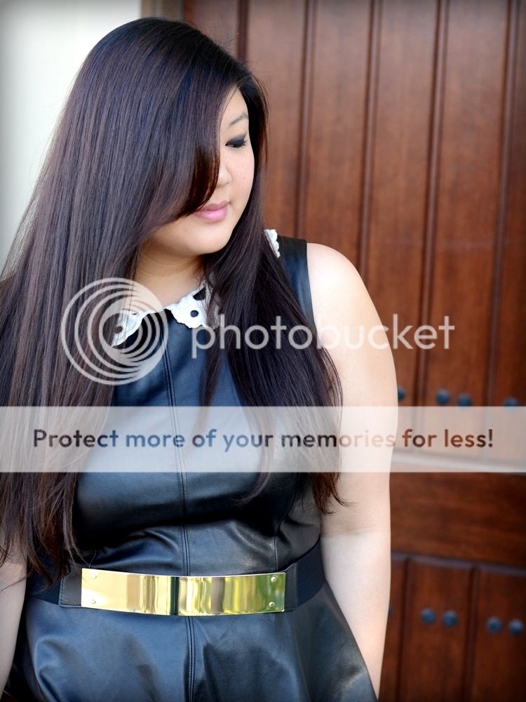 Curvy Girl Chic Plus Size Fashion Blog Leather on Leather Outfit - Rachel Pally White Label Metal Belt