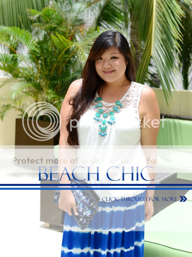 Curvy Girl Chic Plus Size Fashion Blog | Beach Chic with Thread and Butter Tie Dye Skirt