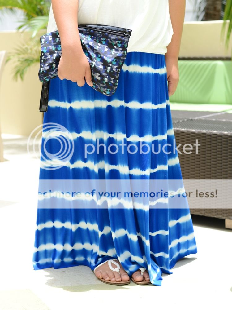 Curvy Girl Chic Plus Size Fashion Blog | Beach Chic with Thread and Butter Tie Dye Skirt