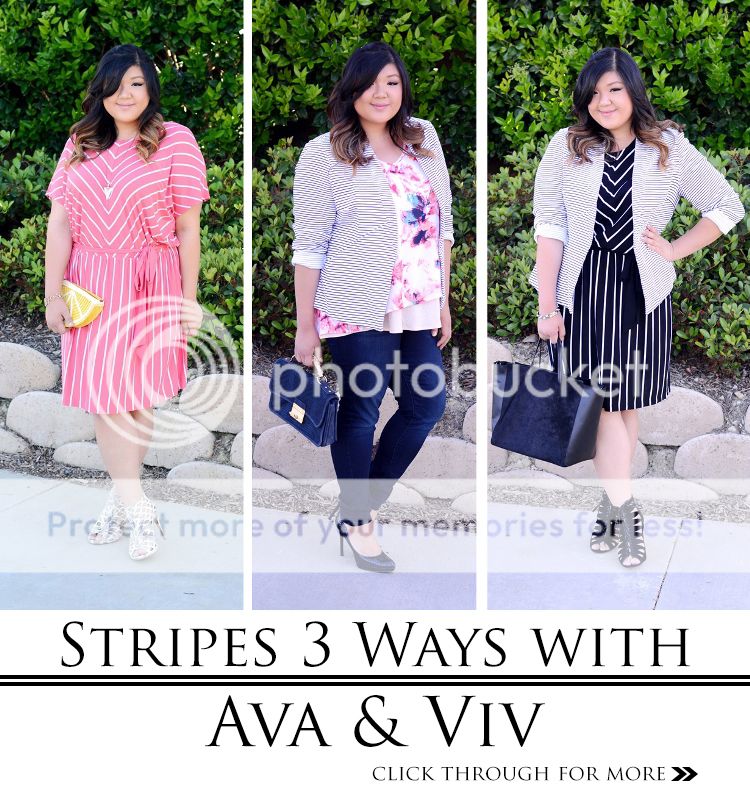 Curvy Girl Chic Plus Size Fashion Blog Target Ava & Viv 3 Striped Outfit Ideas