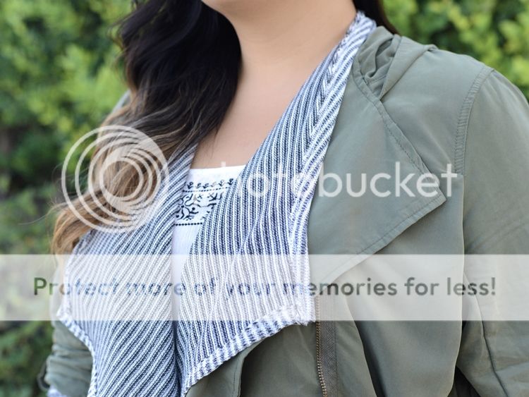 Curvy Girl Chic Plus Size Fashion Blog Charlotte Russe Anorak Skinny Jeans Lace Up Boots
