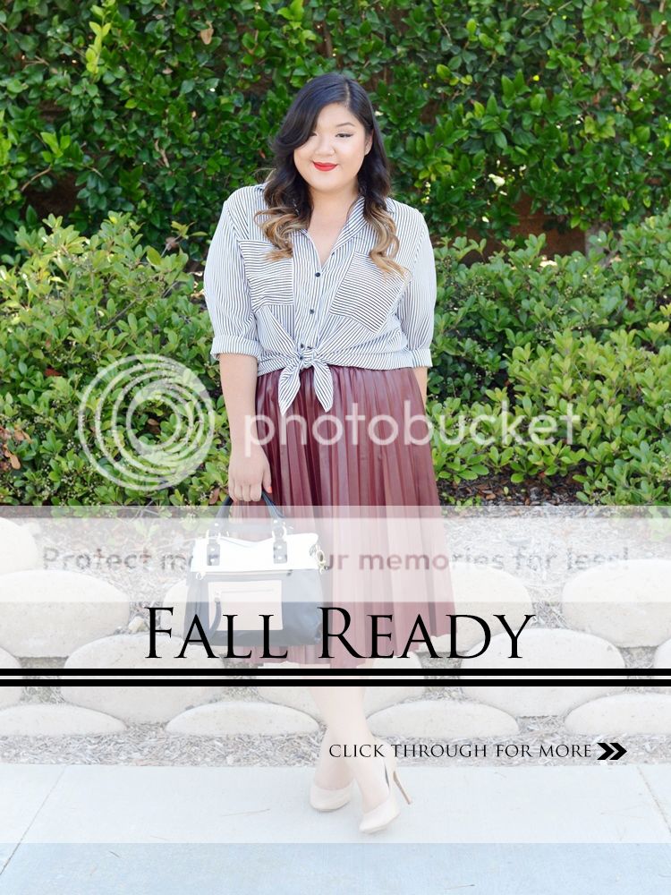 Curvy Girl Chic Plus Size Fashion Blog Fall Ready faux leather midi skirt