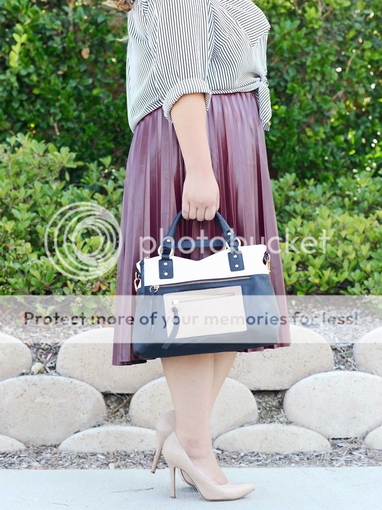 Curvy Girl Chic Plus Size Fashion Blog Fall Ready faux leather midi skirt