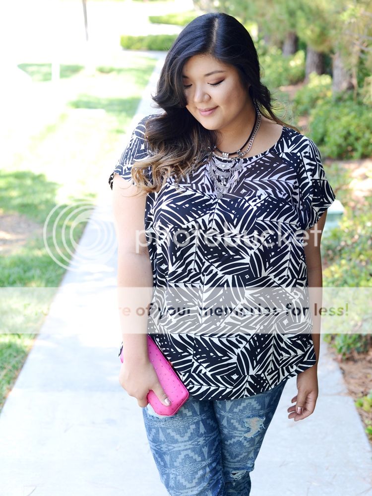 Curvy Girl Chic Target Ava & Viv Tribal Print Outfits Palm Print