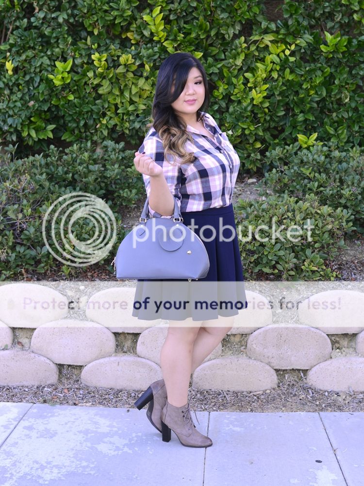 Curvy Girl Chic Plus Size Fashion blog Fall Plaid Outfit Ideas with Target
