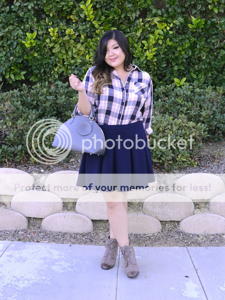 Curvy Girl Chic Plus Size Fashion blog Fall Plaid Outfit Ideas with Target