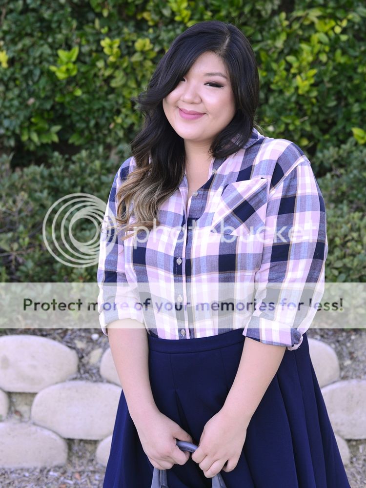 Curvy Girl Chic Plus Size Fashion blog Fall Plaid Outfit Ideas with Target