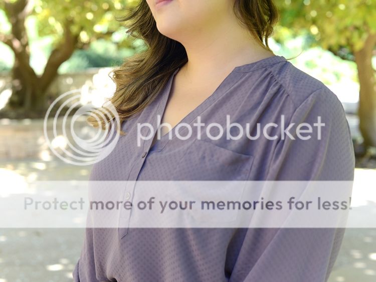 Curvy Girl Chic Plus Size Fashion Blog Maurices Perfect Blouse Leather Skirt Fall Outfit