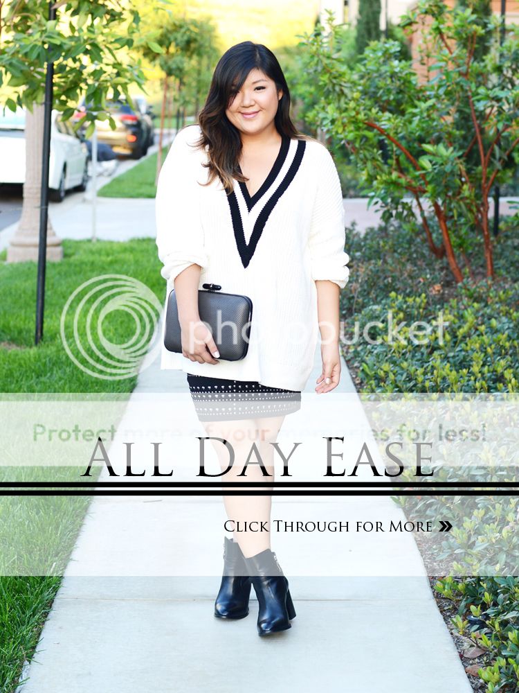Curvy Girl Chic Plus Size Fashion Blog Chunky Sweater Studded Skirt Outfit