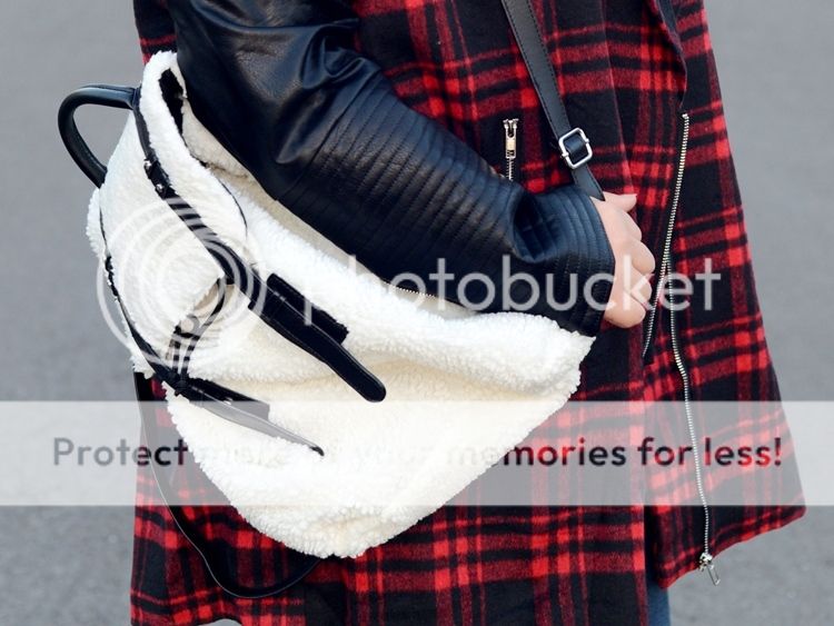 Curvy Girl Chic Plus Size Fashion Blog Outfit Missguided+ Plaid Coat Wide Calf Over the Knee Boots