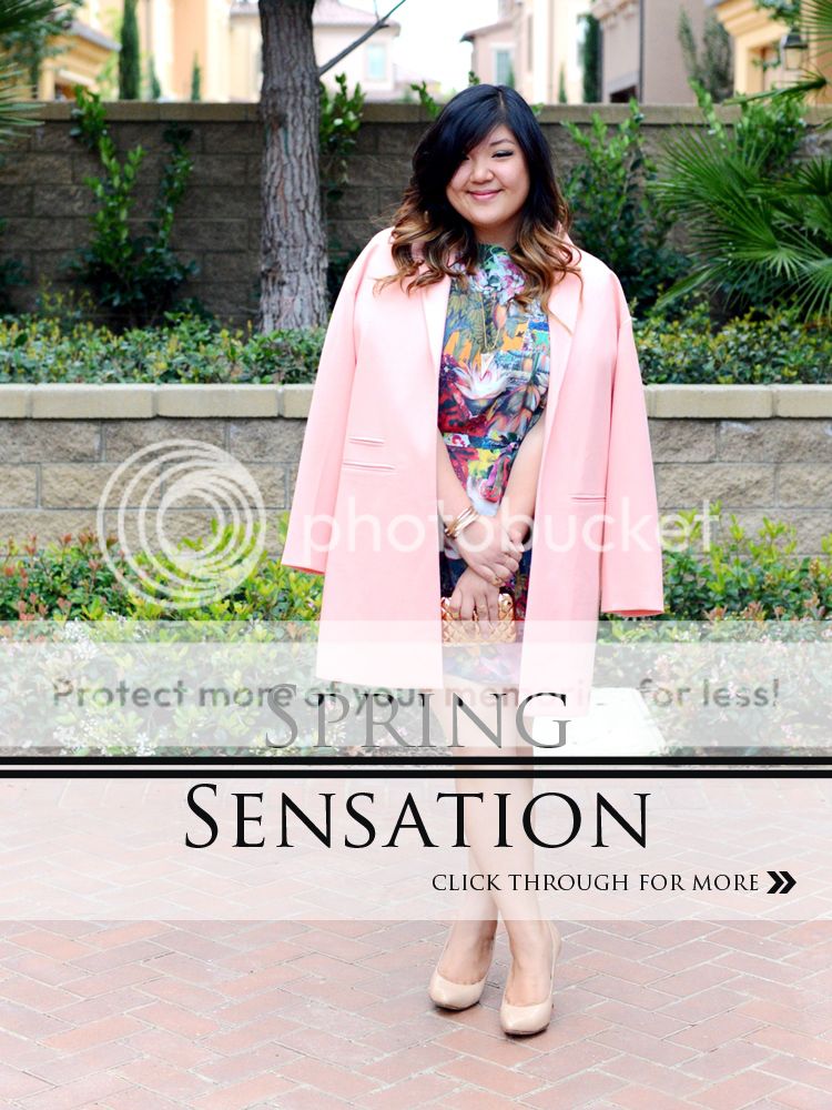 Curvy Girl Chic Plus Size Fashion Blog Spring Outfit Idea Simply Be Duster Coat and Issa London Dress