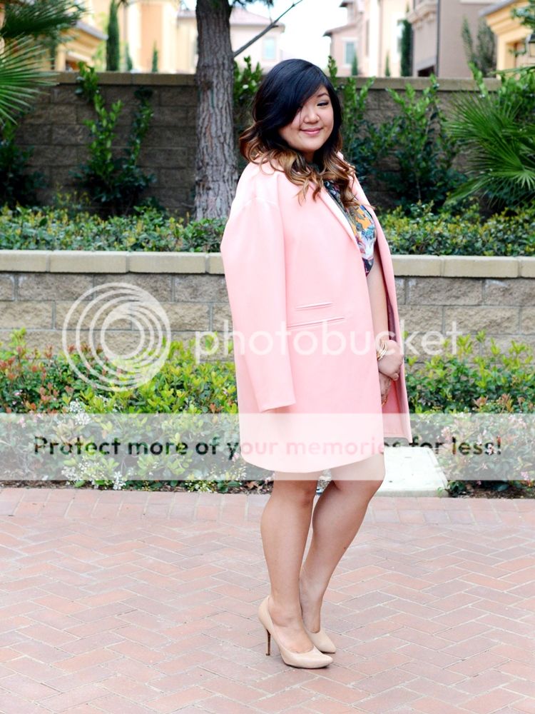 Curvy Girl Chic Plus Size Fashion Blog Spring Outfit Idea Simply Be Duster Coat and Issa London Dress