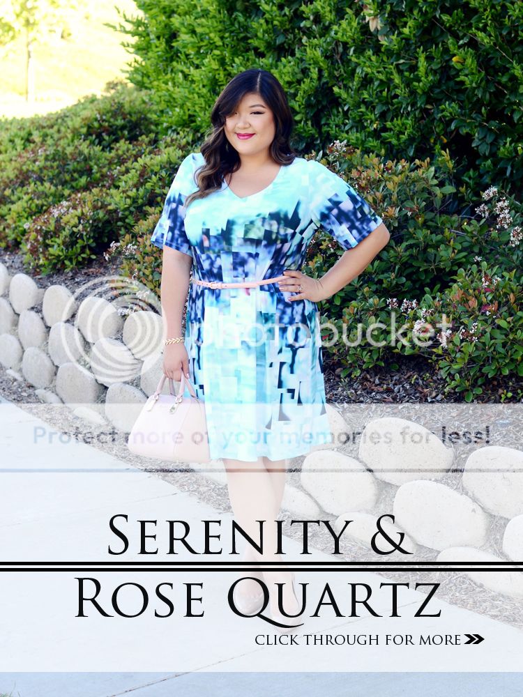 Curvy Girl Chic Plus Size Fashion Blog Neiman Marcus Last Call Pantone 2016 Colors Serenity and Rose Quartz
