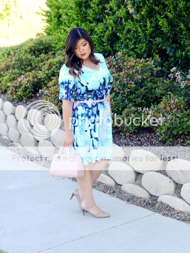 Curvy Girl Chic Plus Size Fashion Blog Neiman Marcus Last Call Pantone 2016 Colors Serenity and Rose Quartz