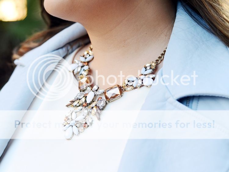 Curvy Girl Chic Plus Size Fashion Blog ELOQUII White Fan Lace Dress and Light Blue Moto Jacket