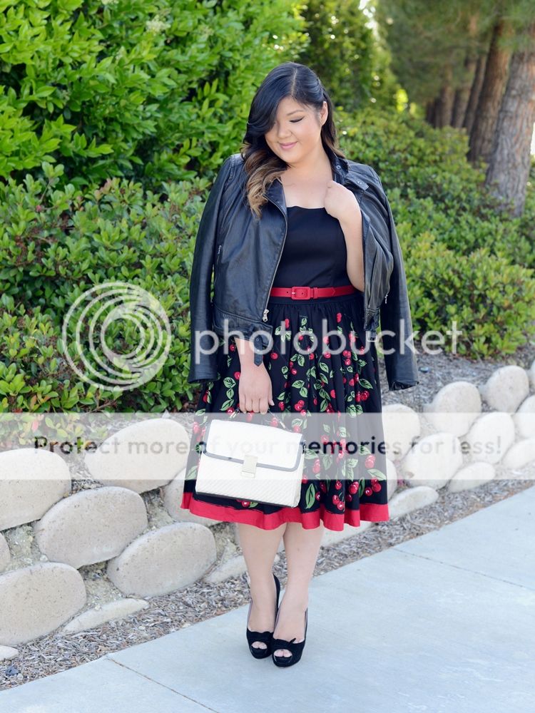 Curvy Girl Chic Plus Size Fashion Blog Pinup Girl Clothing Cherry Midi Dress