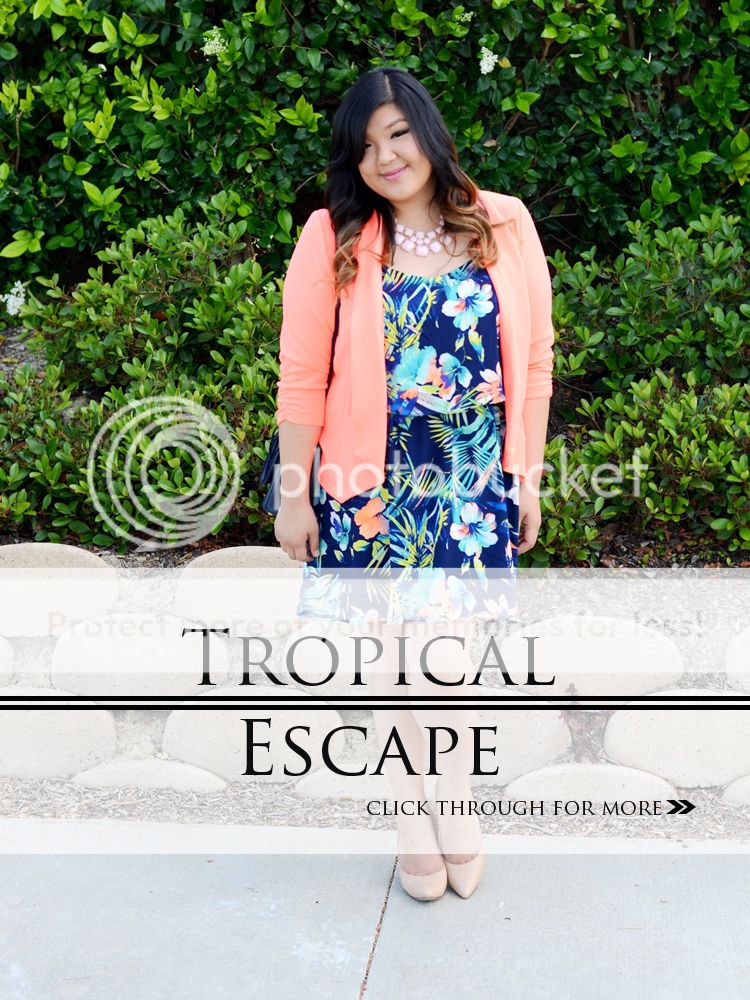 Curvy girl Chic Plus Size Fashion Blog Charlotte Russe Plus Size Junior Clothing Tropical Print Dress