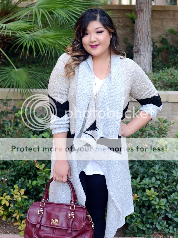 Curvy Girl Chic Plus Size Fashion Blog Long Sweater Cardigan with Jeans