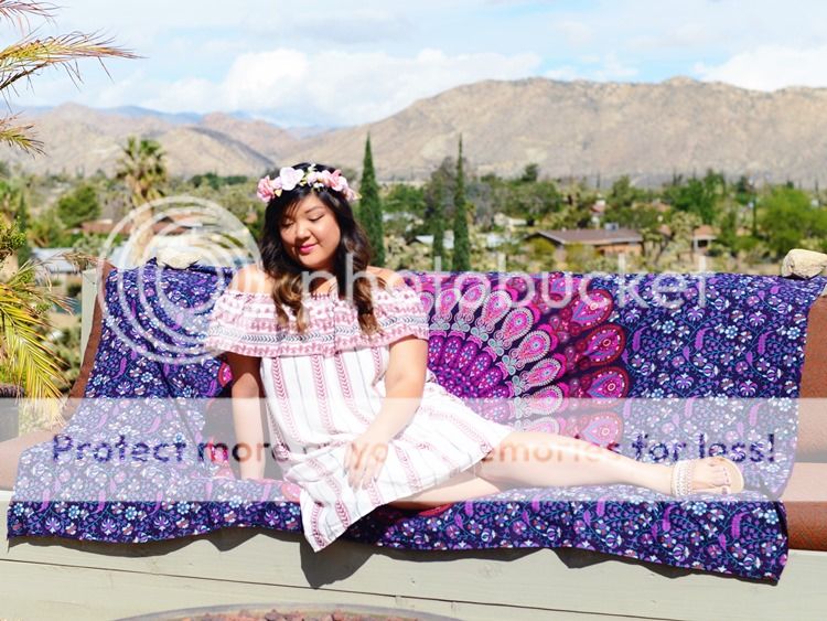 Curvy Girl Chic Plus Size Fashion Blog Coachella Festival Fashion Lookbook Off Shoulder Dress