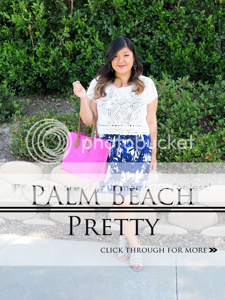 Curvy Girl Chic Plus Size Fashion Blog Karen Kane Gwynnie Bee Palm Print Tank Dress Lilly Pulitzer Target Tote
