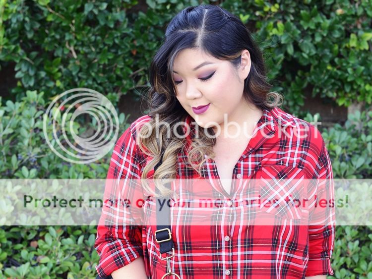Curvy Girl Chic Plus Size Fashion Blog Target Ava and Viv Maximum Impact Minimum Effort Holiday Looks Red Plaid Shirt Outfit