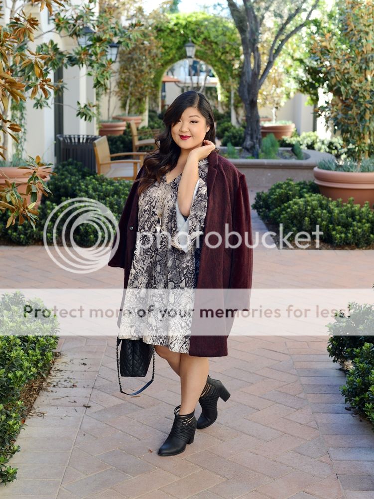 Curvy Girl Chic Plus Size Fashion Blog Elvi Clothing Dress and Coat Outfit