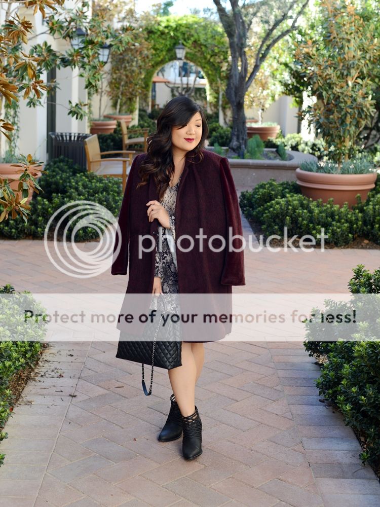 Curvy Girl Chic Plus Size Fashion Blog Elvi Clothing Dress and Coat Outfit