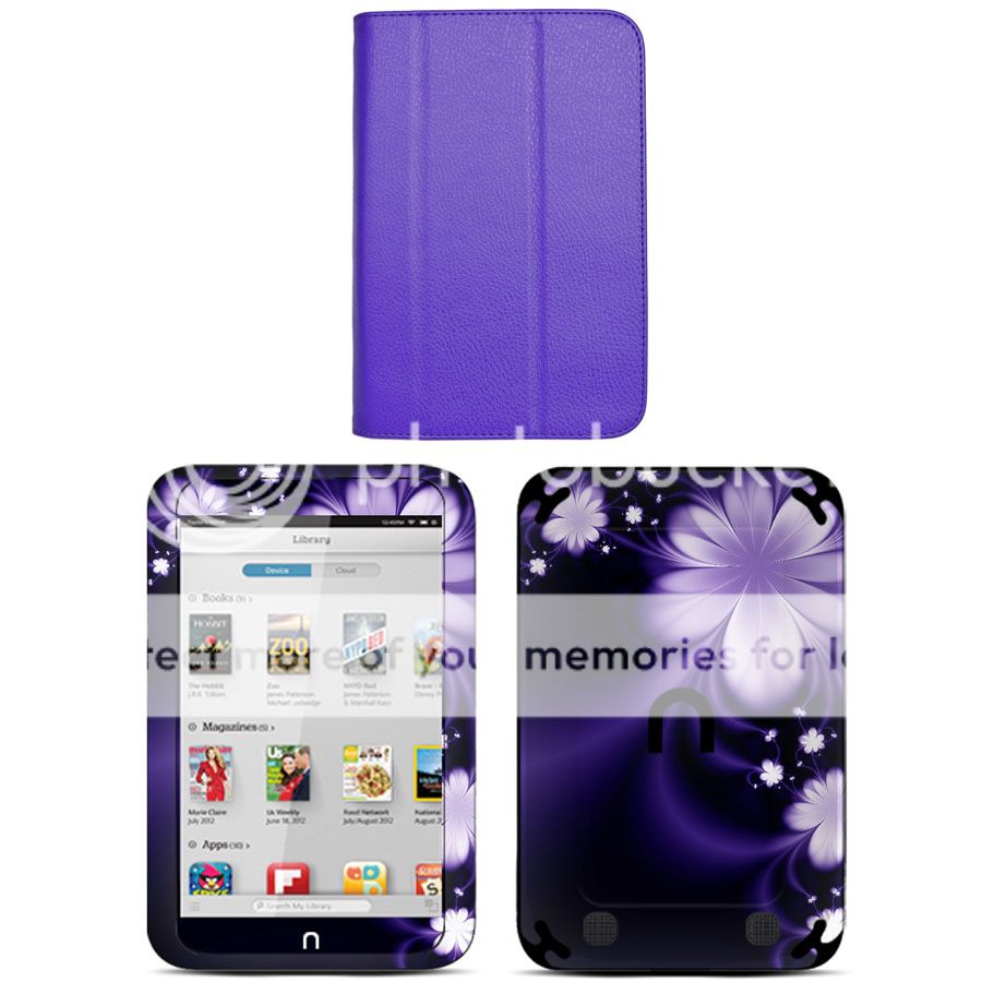 Genuine Leather Case Cover for Barnes Noble Nook HD 7 inch + Skin